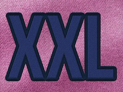 XXL op roze achtergrond